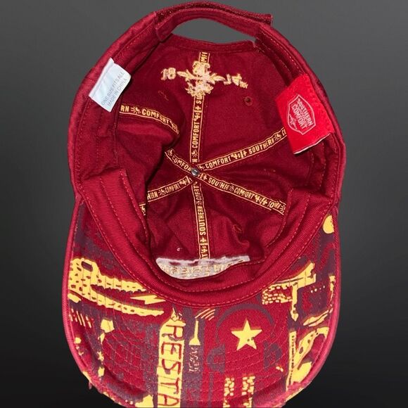 Southern Comfort Distressed Red Cap Adjustable Back Hat - Picture 4 of 8